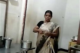 SATIN SILK SAREE AUNTY