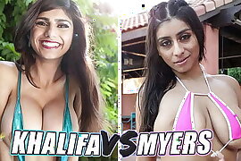 BANGBROS - Battle Of The GOATs: Mia Khalifa vs Violet Myers (Round Two)