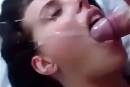 Cum on her face