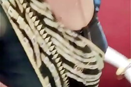 Hot Bhabhi Blouse Boobs in half blue saree on vigo app